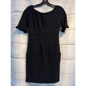 Vera Wang Black Short-Sleeve Dress Size 2